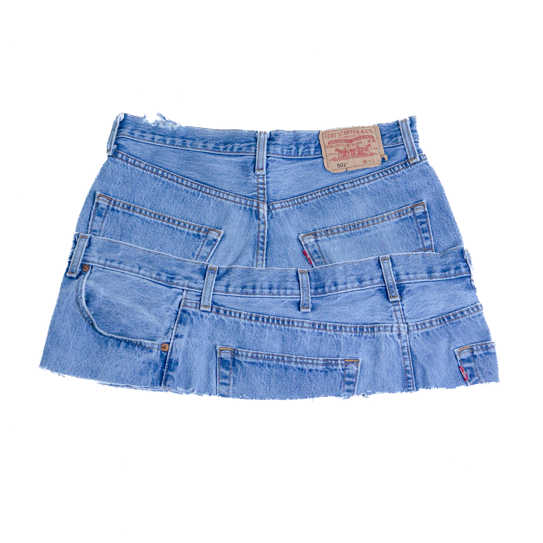 DOUBLE DENIM MINI SKIRT