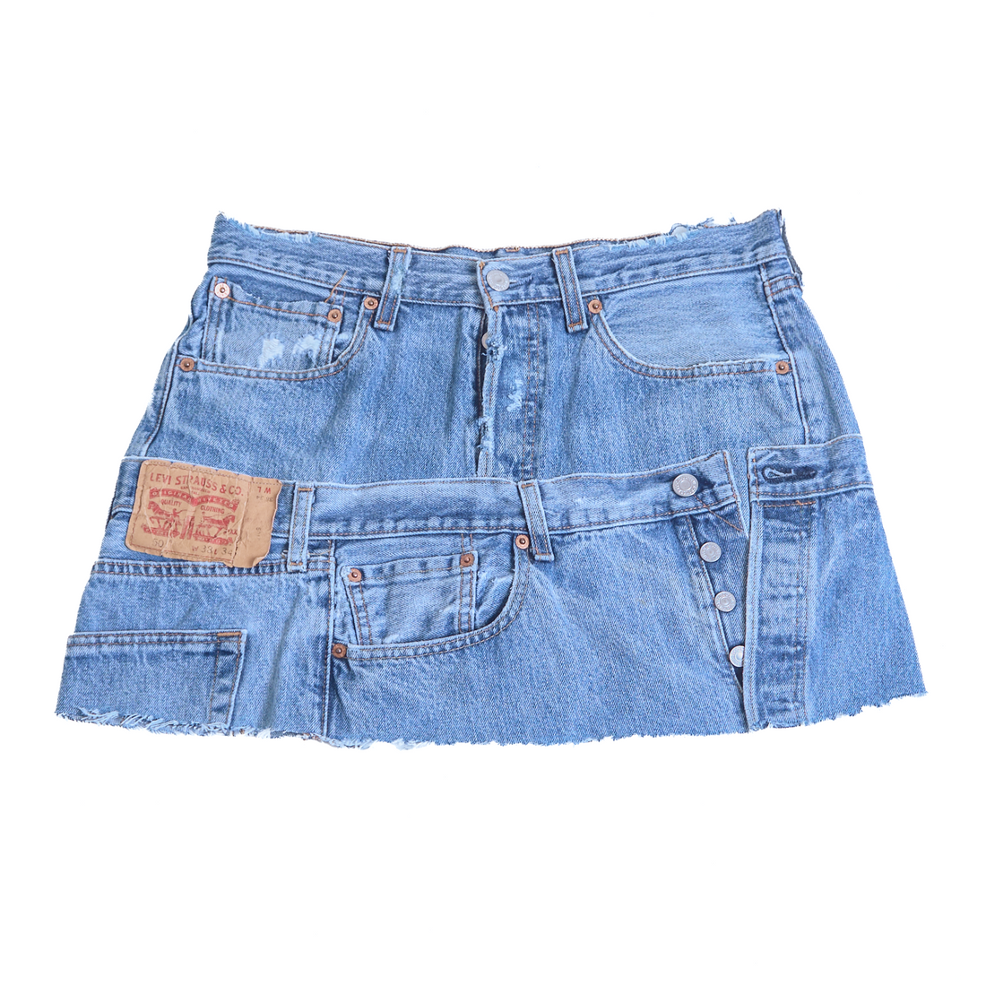 DOUBLE DENIM MINI SKIRT